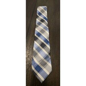 CK Calvin Klein Silk Tie - Blue, Grey And White